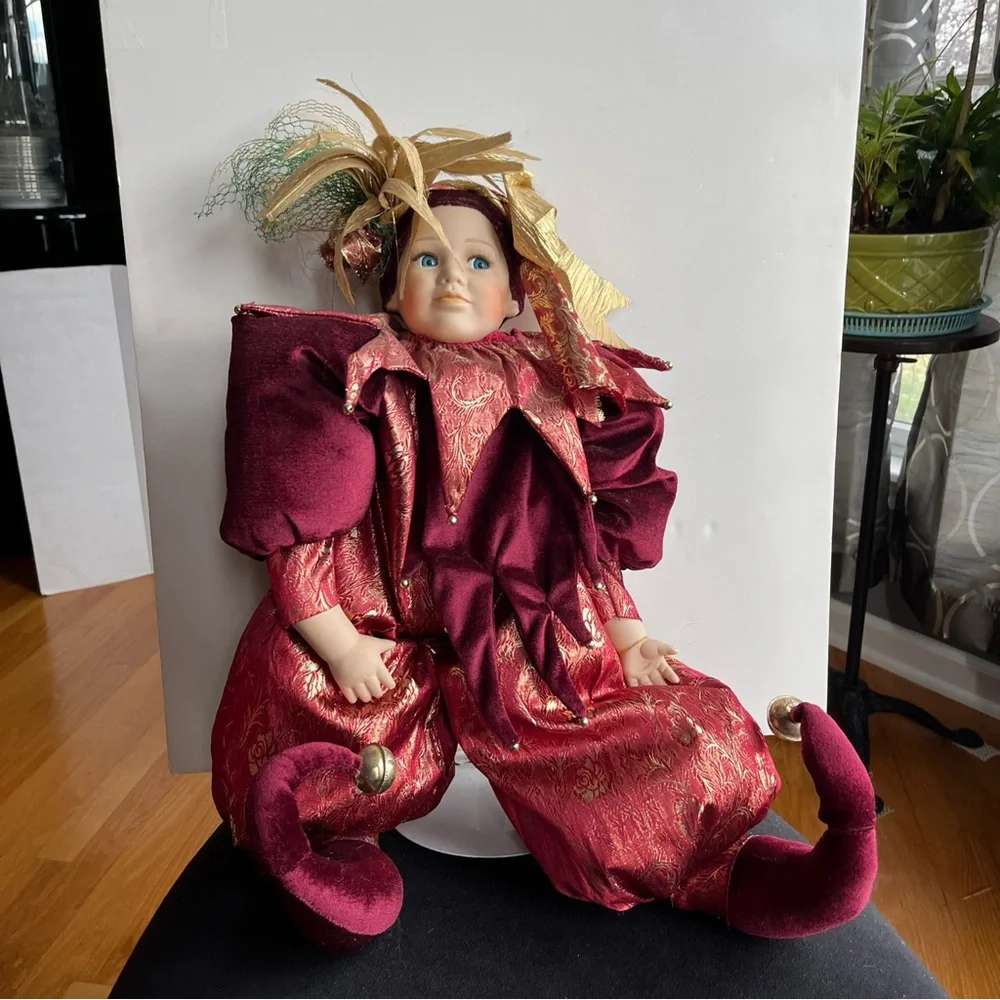 VTG Porcelain Clown Doll Court Jester - Picture 4 of 8